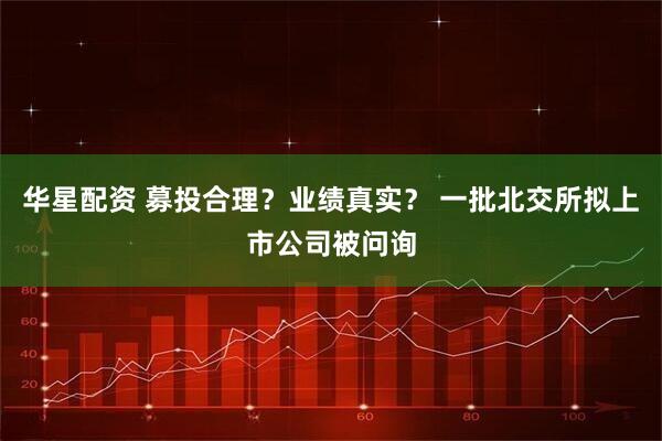 华星配资 募投合理？业绩真实？ 一批北交所拟上市公司被问询
